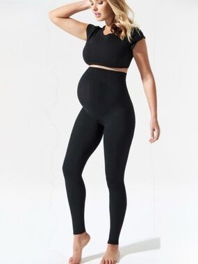 BLANQI Everday Maternity Belly Support Black Maternity Leggings~ Size Medium 💚🍄